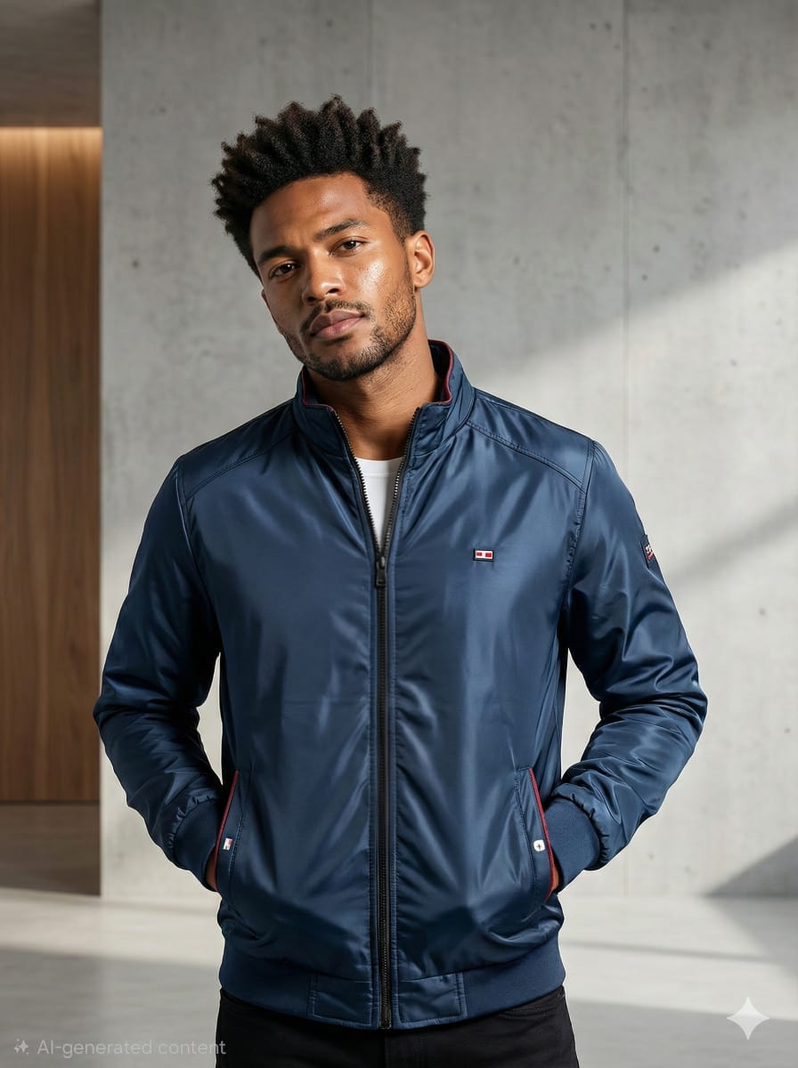 Monte Carlo Men’s Navy Lightweight Bomber Jacket